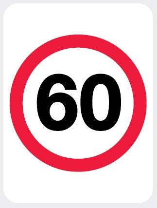 REGULATORY R4-1 SPEED LIMIT SIGN - 60KM/H