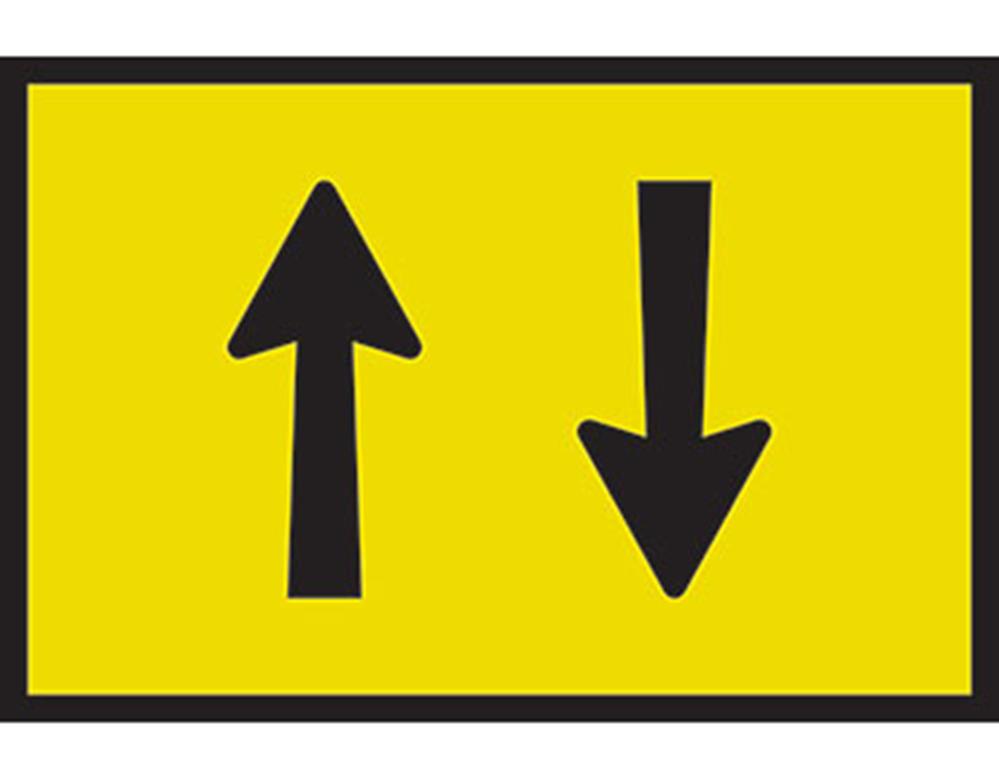 TWO WAY TRAFFIC ROAD SIGN - BOXED EDGE SIGN