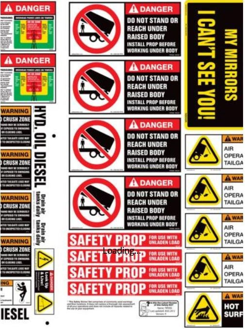 DOUBLE TIPPER SAFETY STICKER KIT TIPDSS
