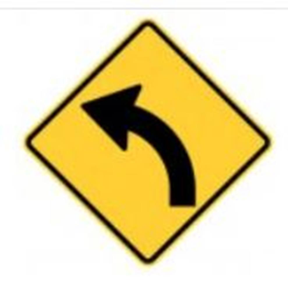 LEFT CURVE W1-3 WARNING SIGNAGE