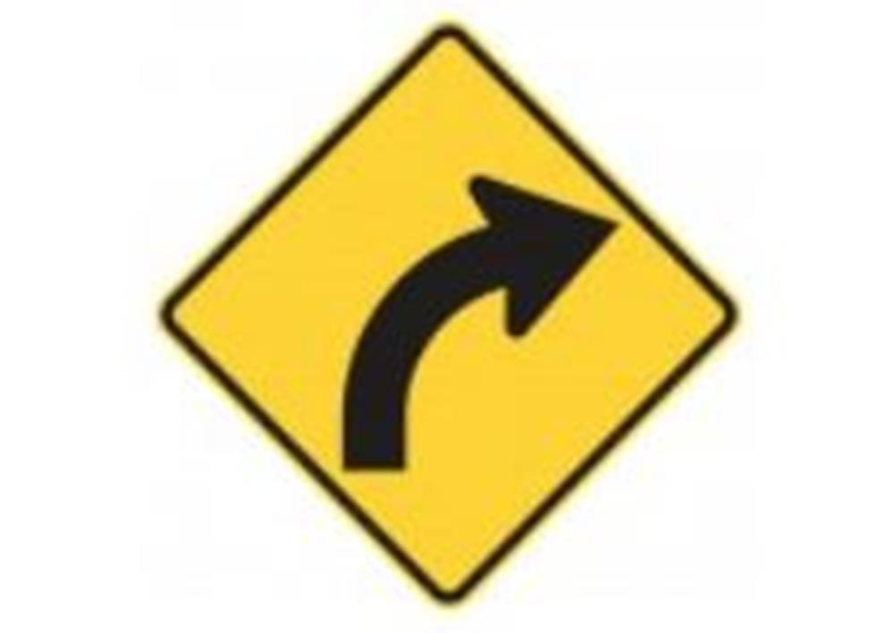 RIGHT CURVE W1-3 WARNING SIGNAGE