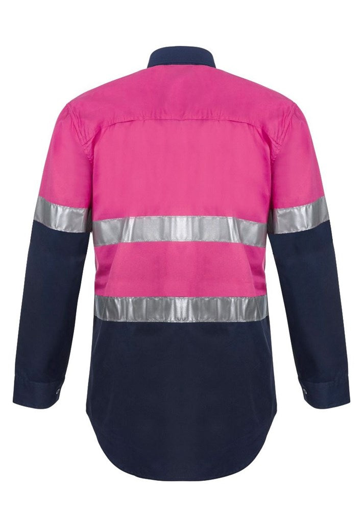 WORK CRAFT WS4132 L/SL VENTED LIGHT WEIGHT COTTON SHIRT REFLECTIVE