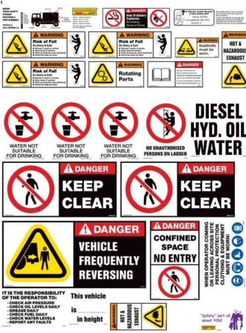 WATER TRUCK SAFETY STICKER KIT WTRSS