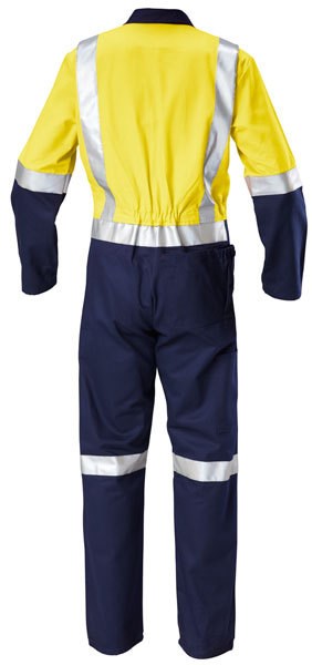 HARD YAKKA Y00262 FOUNDATIONS REFLECTIVE HI VIS COTTON DRILL COVERALLS