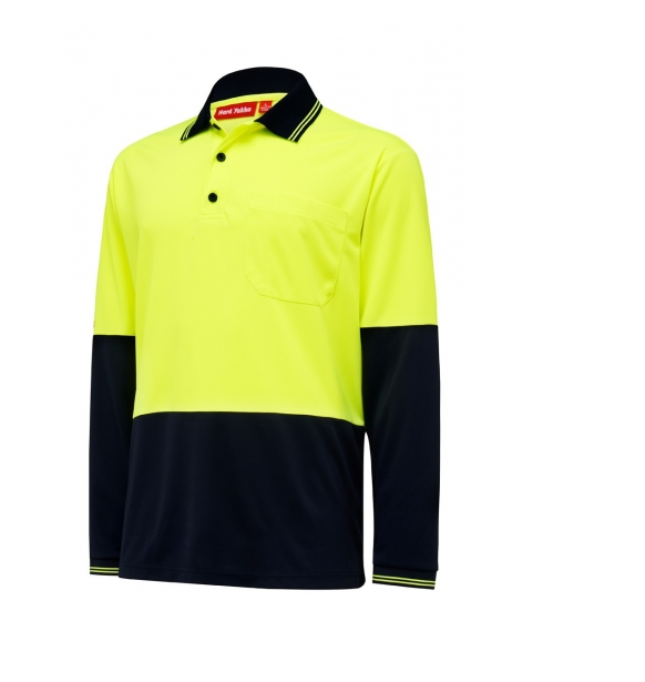 HARD YAKKA Y19610 L/SL HI VIS CORE 2 MIRCOMESH POLO