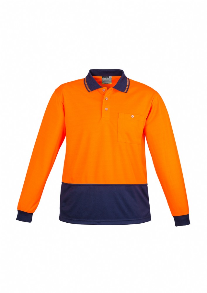 SYZMIK ZH232 UNISEX L/SL HI VIS BASIC SPLICED POLO