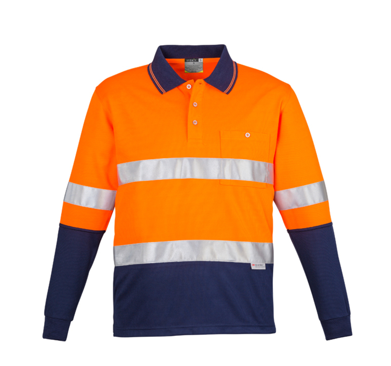 SYZMIK MENS ZH235 HI VIS SPLICED REFLECTIVE POLO L/SL