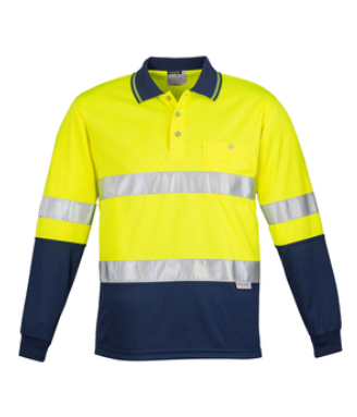 SYZMIK MENS ZH235 HI VIS SPLICED REFLECTIVE POLO L/SL