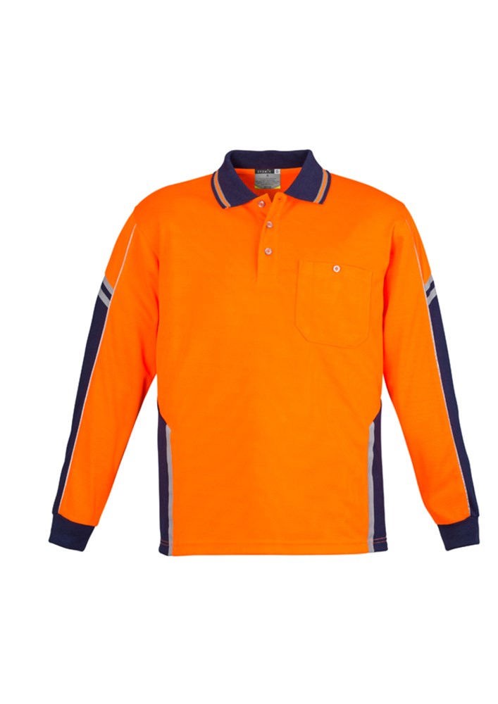 SYZMIK ZH238 MENS HI VIS SQUAD L/SL POLO