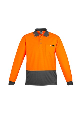 SYZMIK ZH410 MENS L/SL COMFORT BACK HI VIS POLO