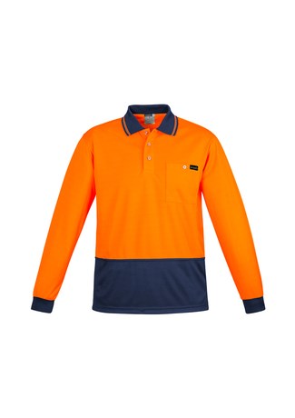 SYZMIK ZH410 MENS L/SL COMFORT BACK HI VIS POLO