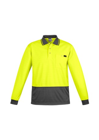 SYZMIK ZH410 MENS L/SL COMFORT BACK HI VIS POLO