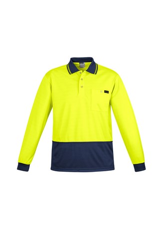 SYZMIK ZH410 MENS L/SL COMFORT BACK HI VIS POLO