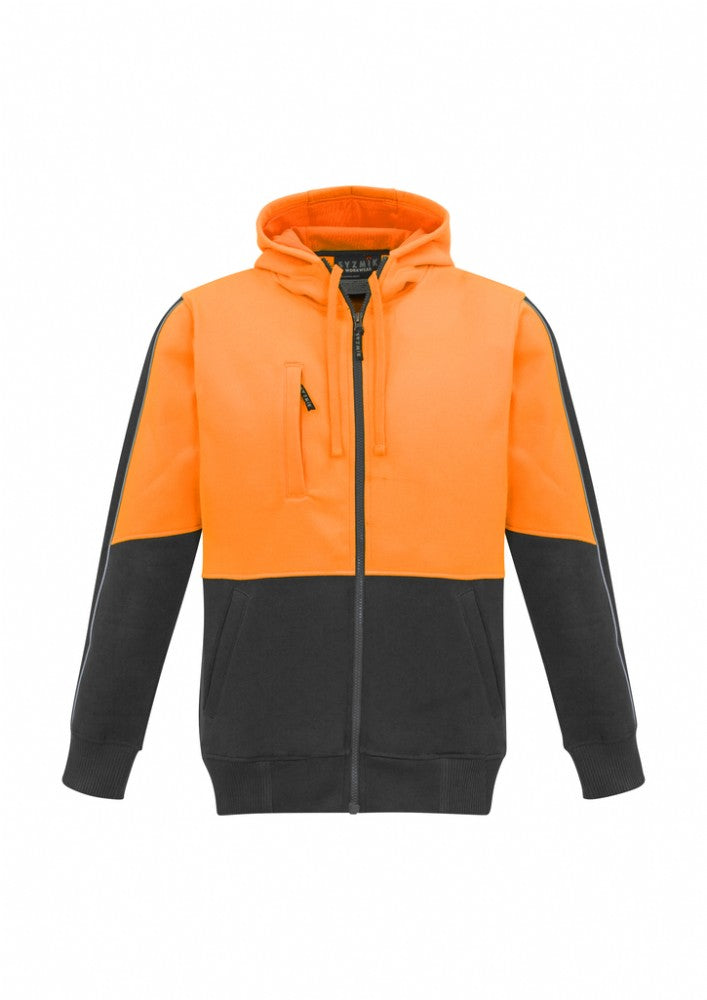 SYZMIK ZT485 UNISEX HI VIS FULL ZIP FLEECE HOODIE