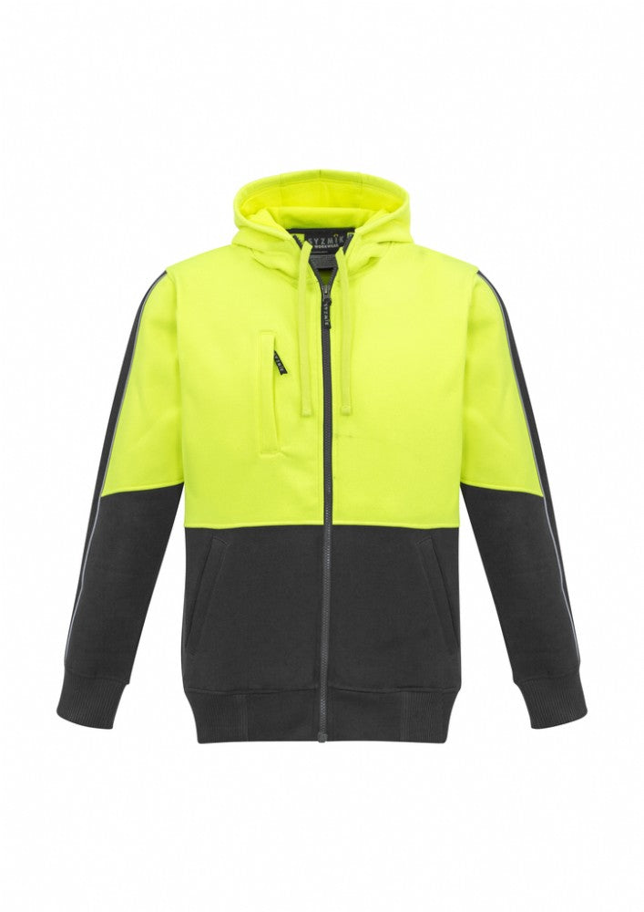 SYZMIK ZT485 UNISEX HI VIS FULL ZIP FLEECE HOODIE