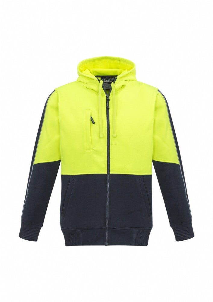 SYZMIK ZT485 UNISEX HI VIS FULL ZIP FLEECE HOODIE