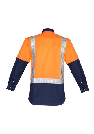SYZMIK ZW124 L/SL INDUSTRIAL SHIRT H PATTERN REFLECTIVE HI VIS