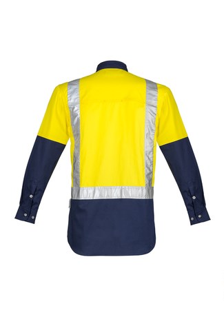 SYZMIK ZW124 L/SL INDUSTRIAL SHIRT H PATTERN REFLECTIVE HI VIS