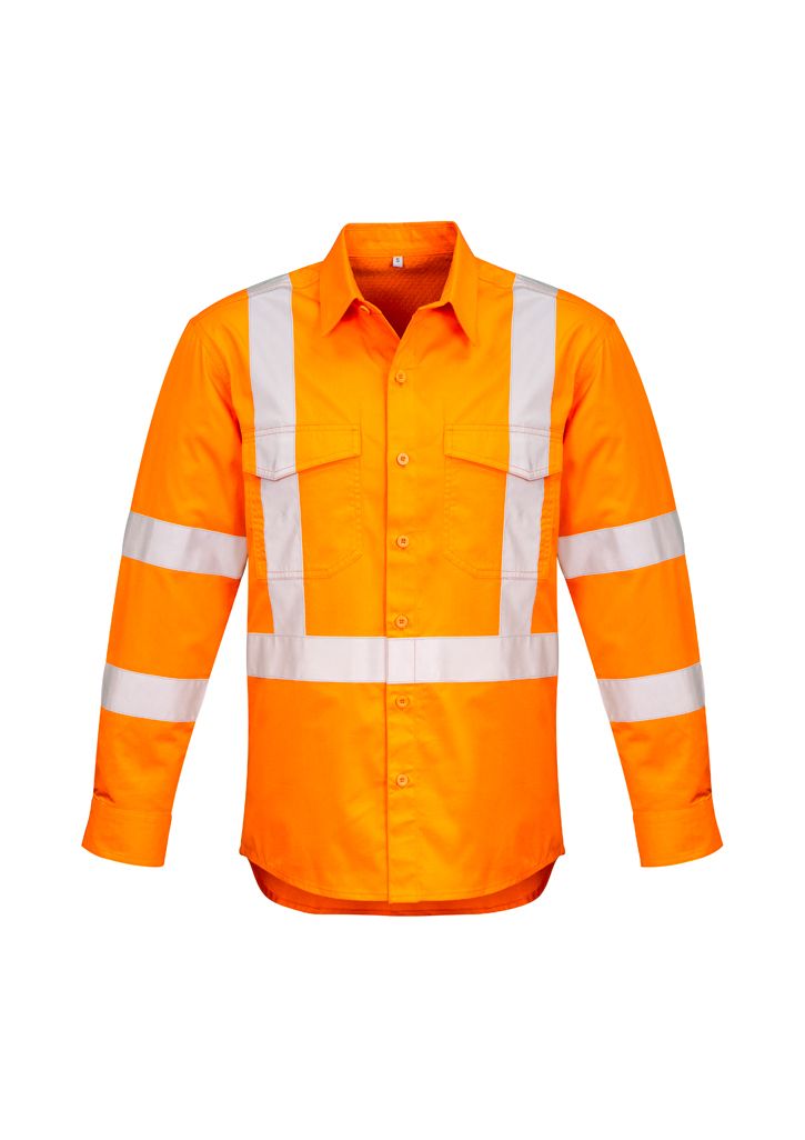 SYZMIK ZW690 REFLECTIVE HI VIS X BACK TAPED SHIRT