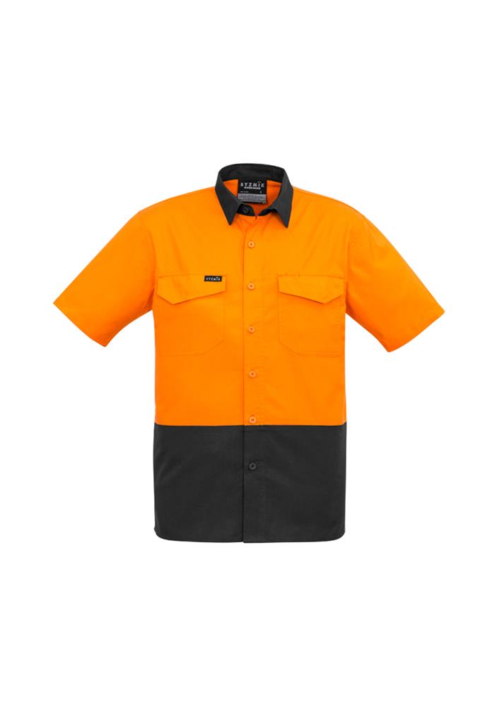 SYZMIK ZW815 MENS RUGGED COOLING HI VIS SPLICED S/SL SHIRT