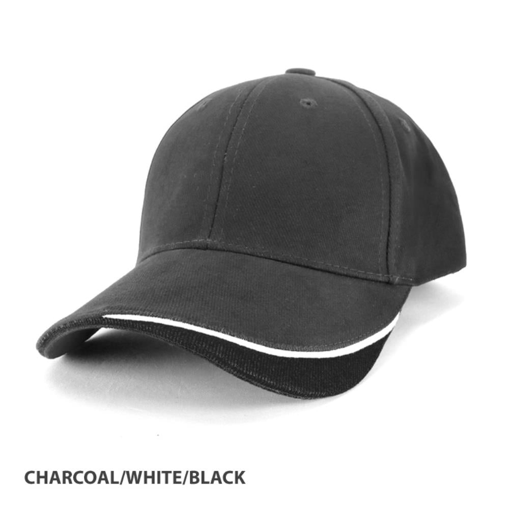 GRACE COLLECTION AH001 RAZOR BRUSHED COTTON PEAK CAP