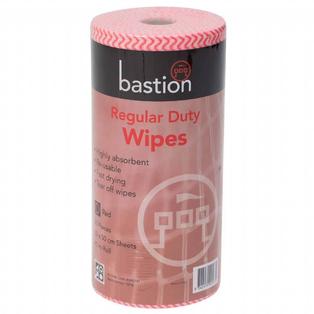 BASTION REGULAR DUTY WIPES 45MTR ROLL, 90 SHEET, 35 X 50CM