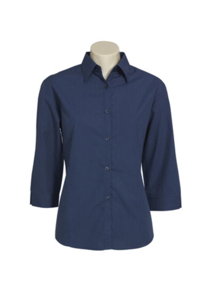BIZ COLLECTION LB8200 3/4 MICRO CHECK BLOUSE