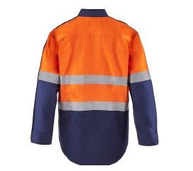 FLAMEBUSTER FSV015 ARCFLASH HRC2 HI VIS TWO TONE CLOSED FRONT SHIRT WITH GUSSET SLEEVES AND FR REFLECTIVE TAPE