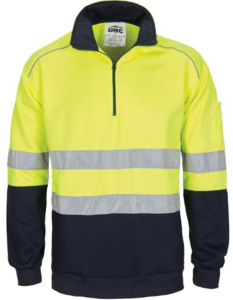 DNC 3729 REFLECTIVE HI VIS 1/2 ZIP  FLEECE WINDCHEATER