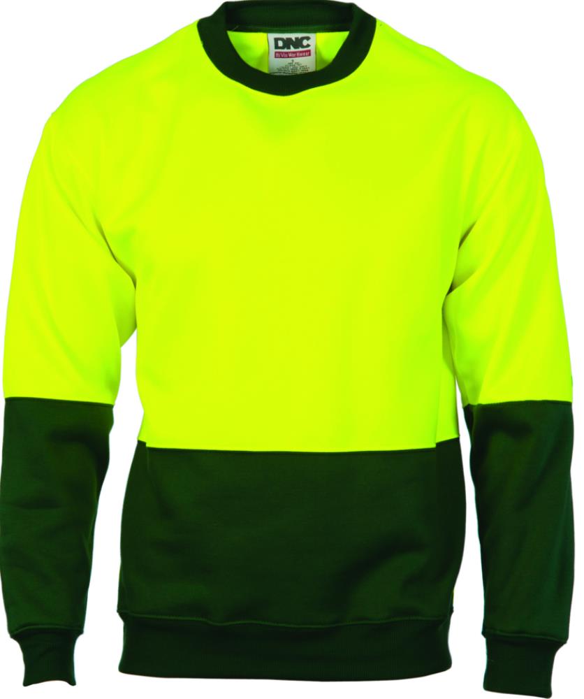 DNC 3821 HI VIS CREW NECK FLEECY SWEATSHIRT