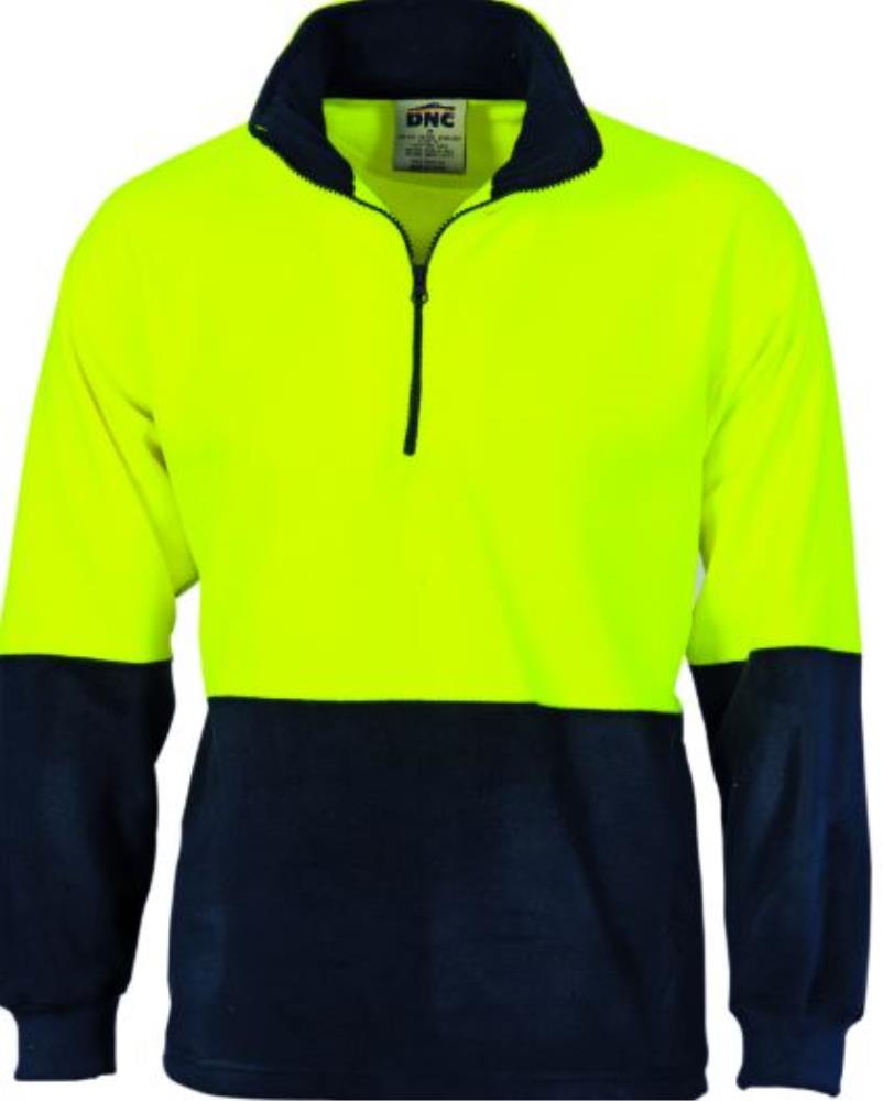 DNC 3825 HI VIS 1/2 ZIP POLAR FLEECE PULLOVER