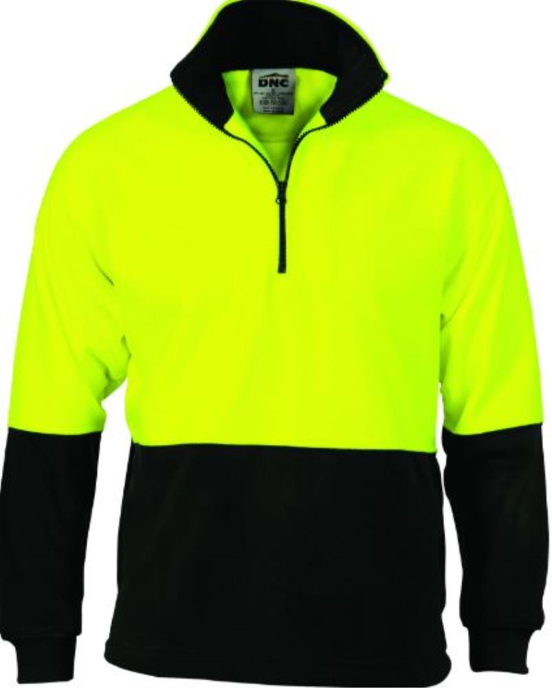 DNC 3825 HI VIS 1/2 ZIP POLAR FLEECE PULLOVER