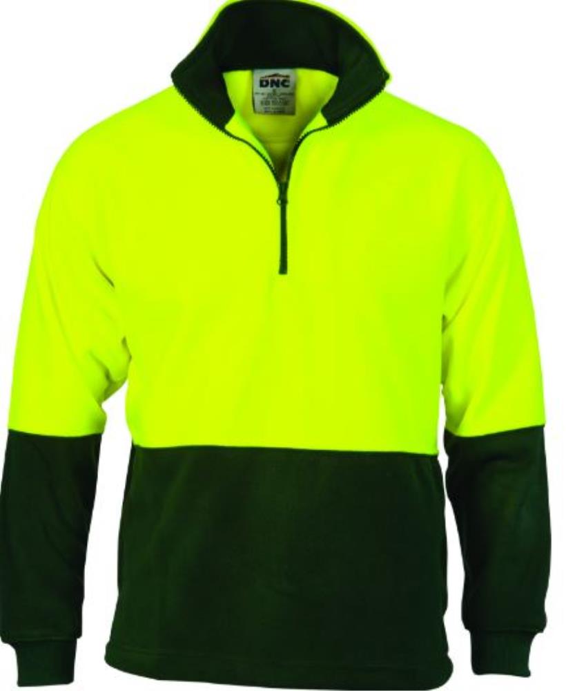 DNC 3825 HI VIS 1/2 ZIP POLAR FLEECE PULLOVER