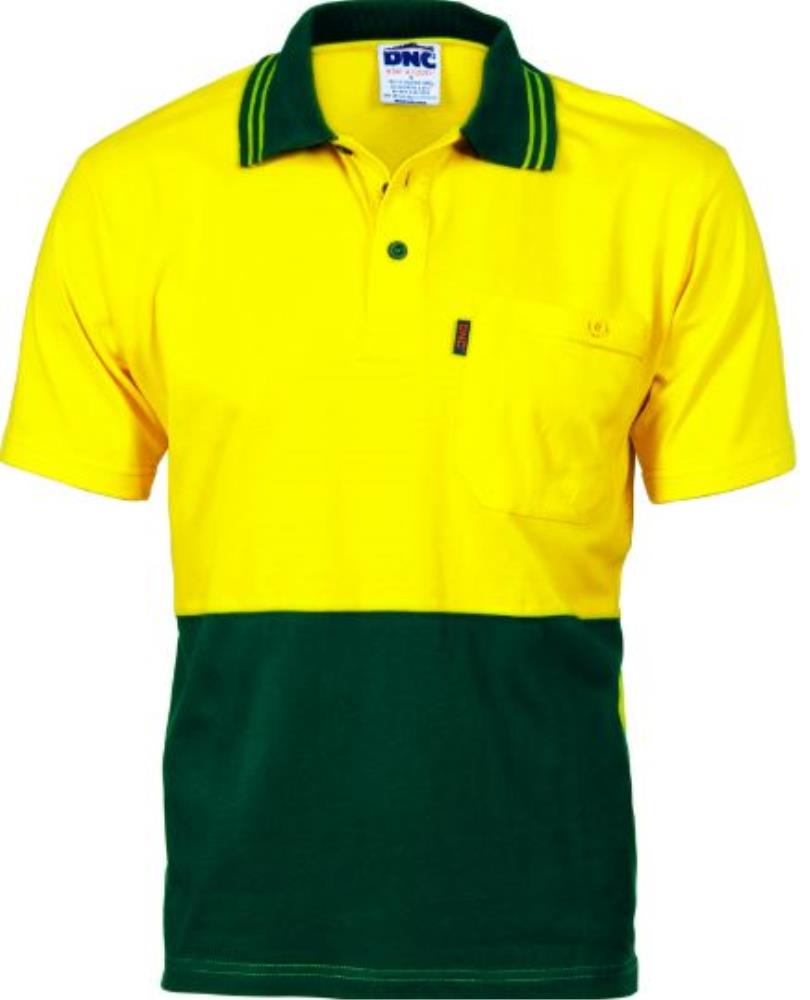 DNC 3845 S/SL HI VIS COOL BREEZE COTTON JERSEY POLO