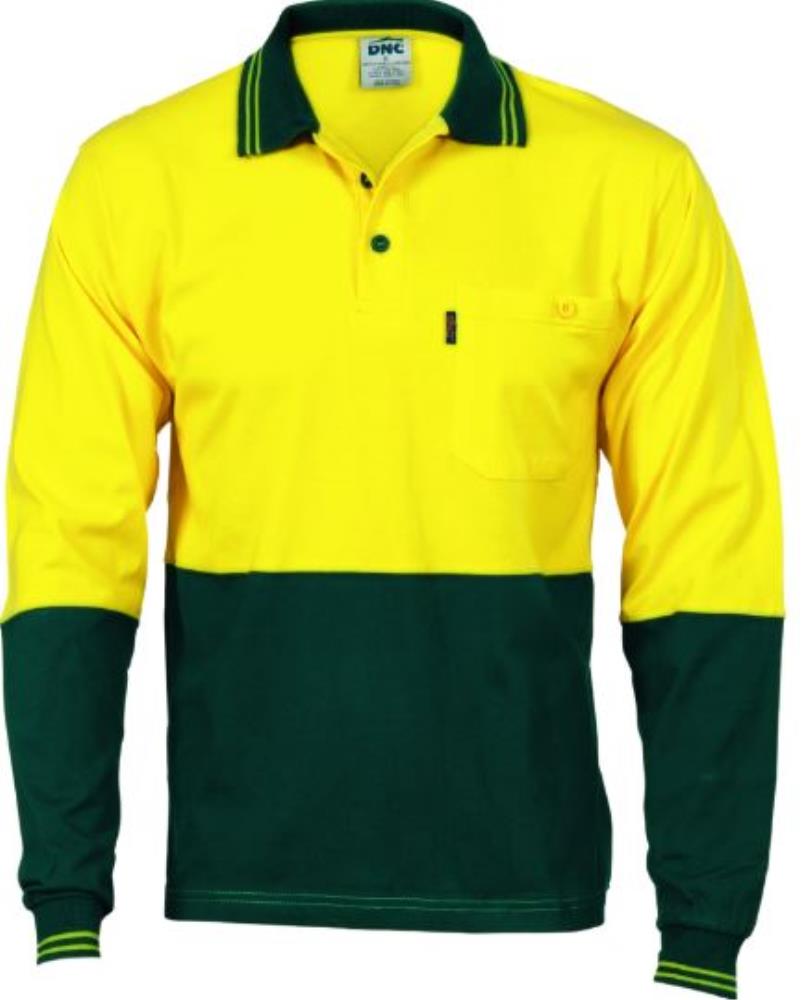DNC 3846 L/SL HI VIS COOL BREEZE COTTON JERSEY POLO