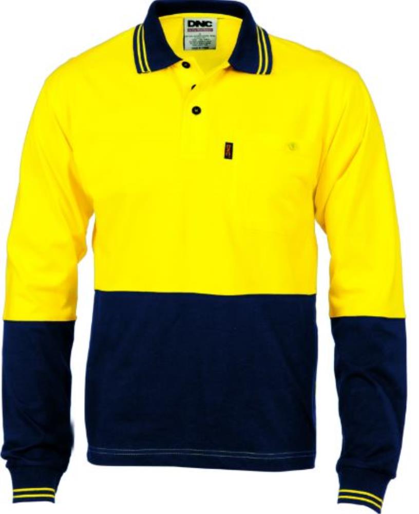 DNC 3846 L/SL HI VIS COOL BREEZE COTTON JERSEY POLO