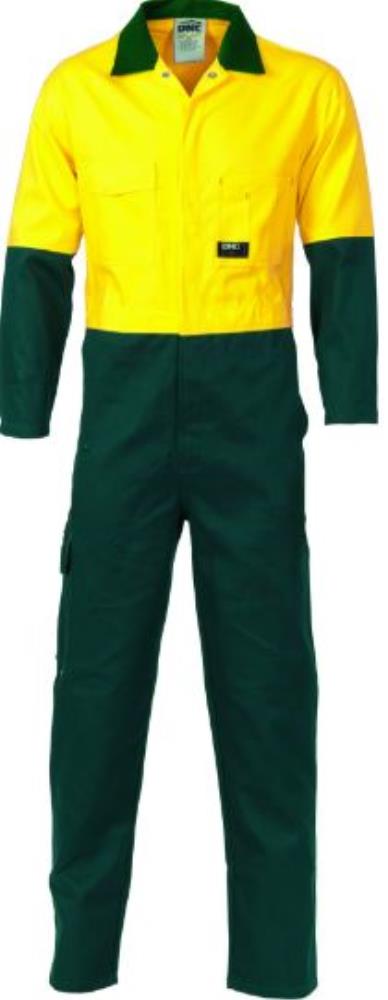 DNC 3851 HI VIS 2 TONE COTTON DRILL COVERALLS