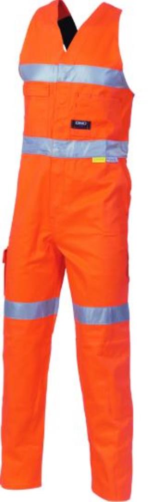 DNC 3857 REFLECTIVE HI VIS COTTON ACTION BACK OVERALLS