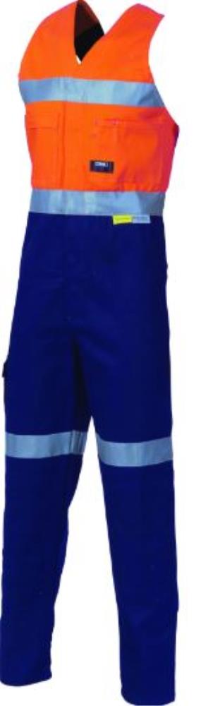 DNC 3857 REFLECTIVE HI VIS COTTON ACTION BACK OVERALLS