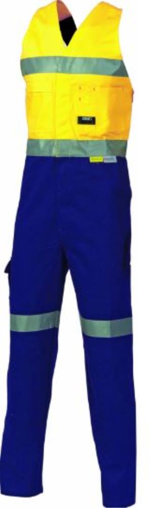 DNC 3857 REFLECTIVE HI VIS COTTON ACTION BACK OVERALLS