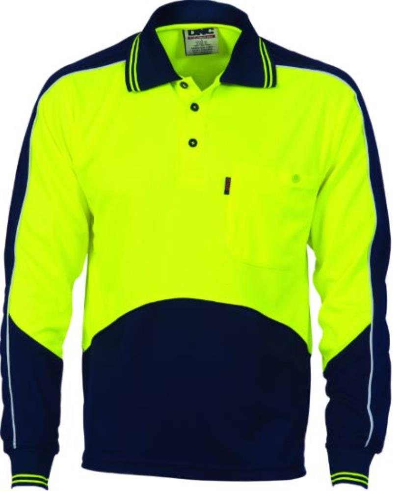 DNC 3892 L/SL HI VIS COOL BREATHE PANEL POLO