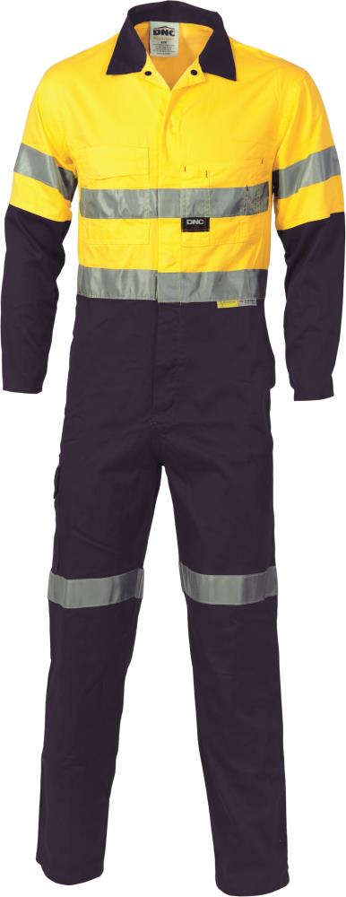DNC 3955 HI VIS REFLECTIVE COOL-BREEZE LT WEIGHT COTTON COVERALLS