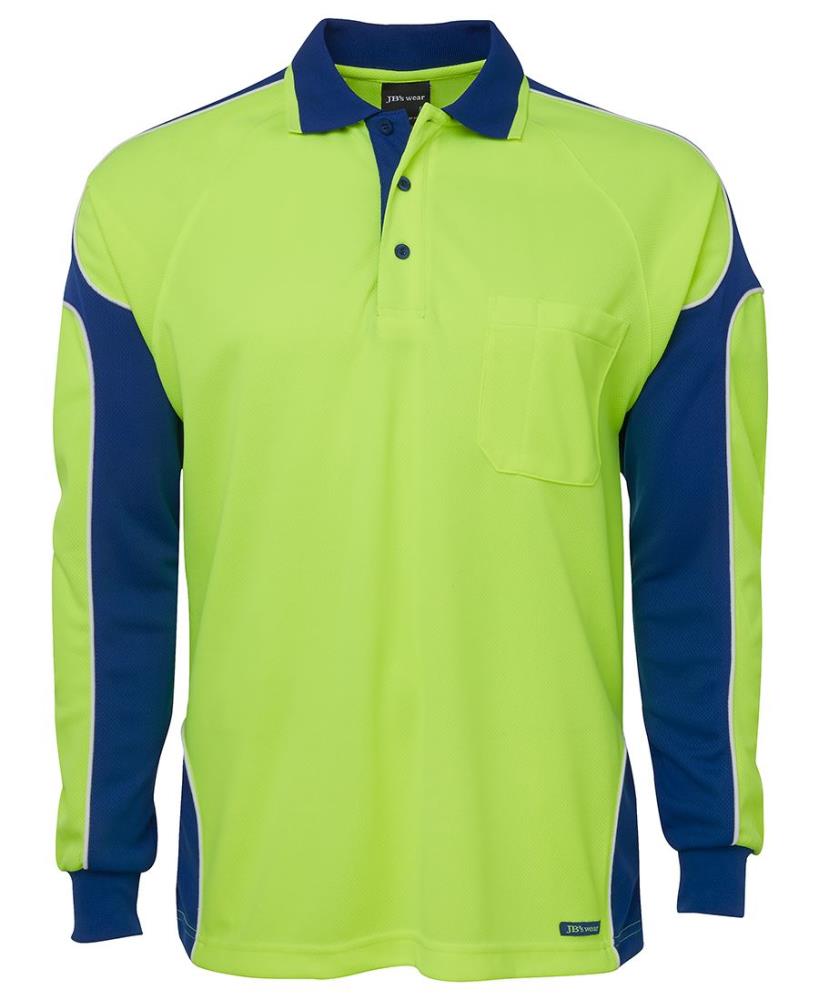 JB'S 6AP4L L/SL HI VIS MICROMESH ARM PANEL POLO