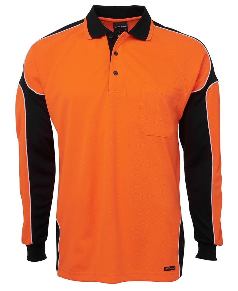 JB'S 6AP4L L/SL HI VIS MICROMESH ARM PANEL POLO
