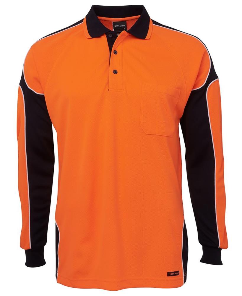 JB'S 6AP4L L/SL HI VIS MICROMESH ARM PANEL POLO