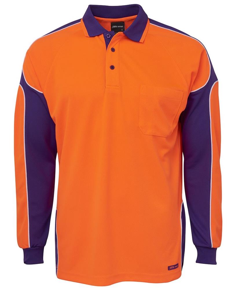 JB'S 6AP4L L/SL HI VIS MICROMESH ARM PANEL POLO