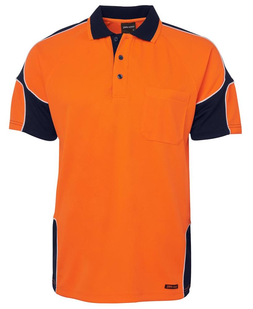 JB'S 6AP4S S/SL HI VIS MICROMESH ARM PANEL POLO