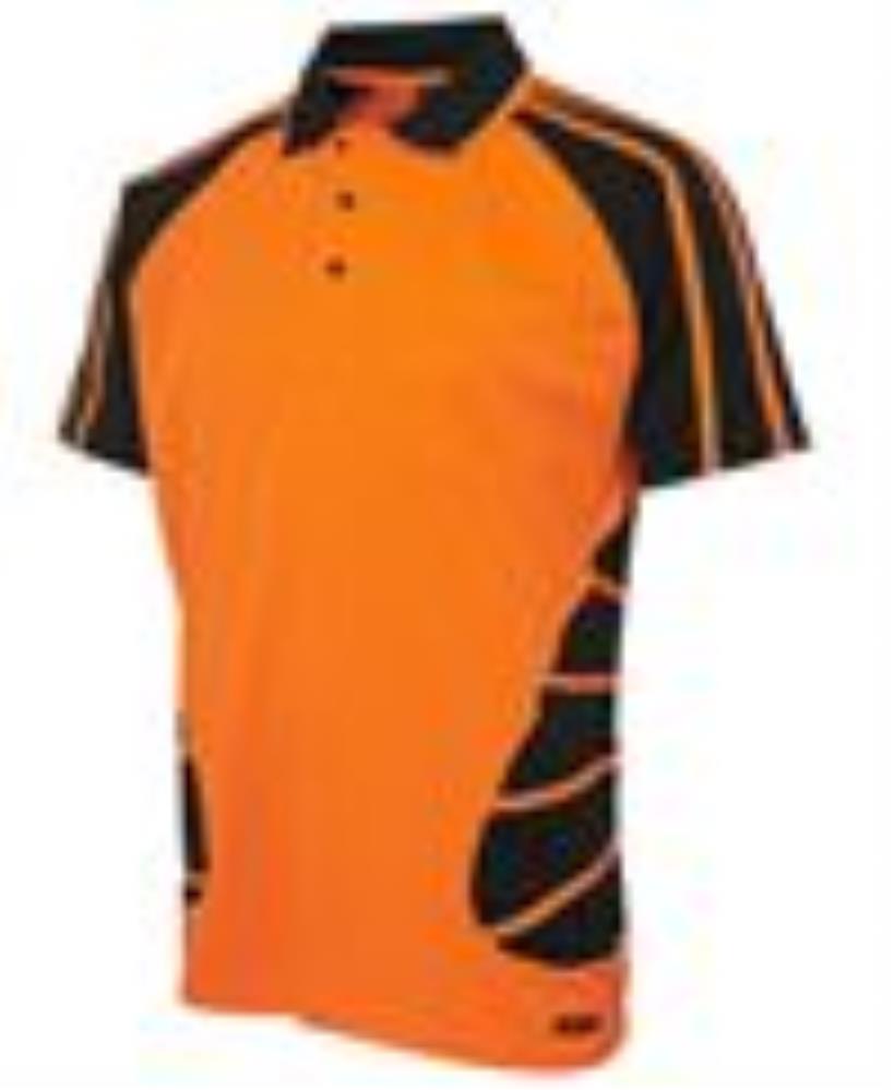 JB'S 6HSP S/SL HI VIS MICROMESH SPIDER POLO