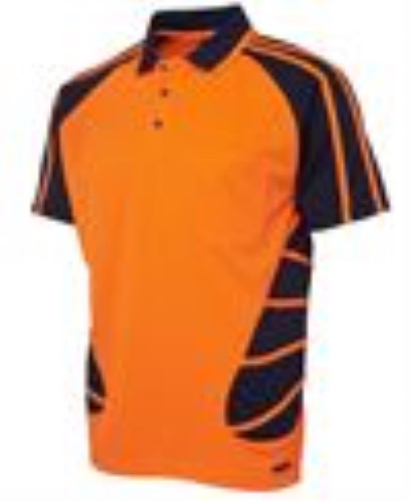 JB'S 6HSP S/SL HI VIS MICROMESH SPIDER POLO