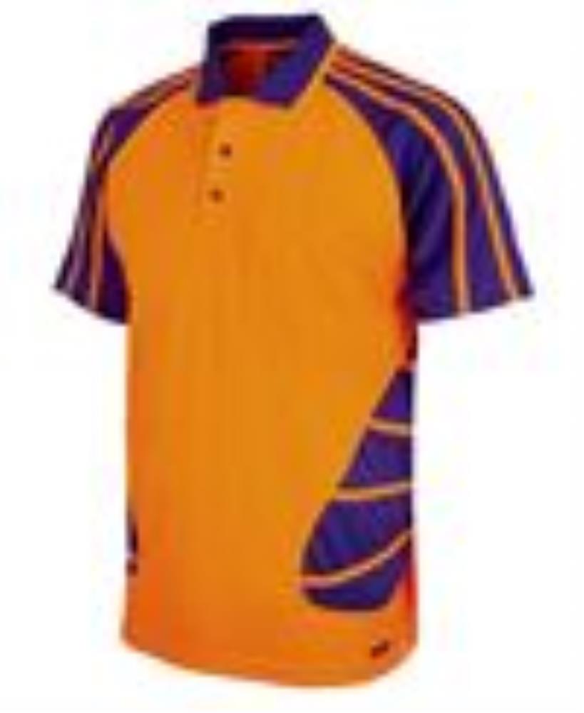 JB'S 6HSP S/SL HI VIS MICROMESH SPIDER POLO